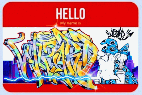 Wizard Graffiti Hello My Name Is GIF - Wizard Graffiti Hello My Name Is Sticker GIFs