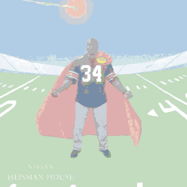 a cartoon illustration of a man wearing a jersey with the number 34 on it