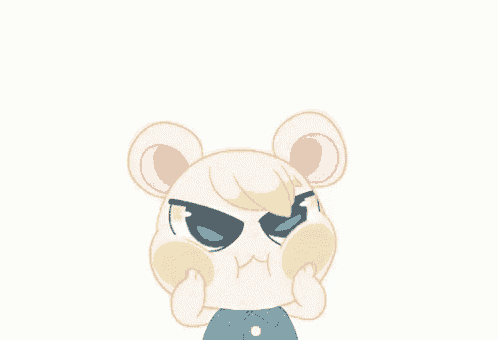 a cartoon drawing of a mouse making a funny face .