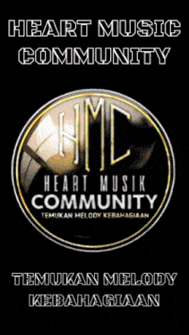 a poster for the heart music community with a glowing circle