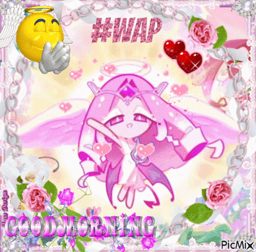 a picture of a cartoon character with the words good morning