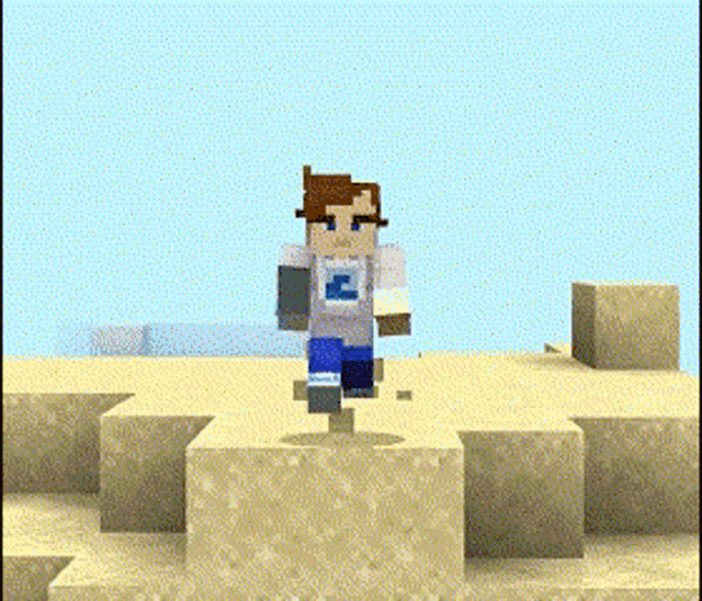 a minecraft character wearing a gray shirt with the letter l on it