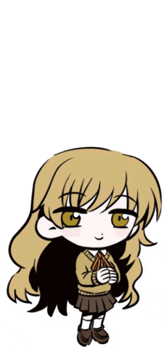 a drawing of a little girl with long blonde hair and brown eyes