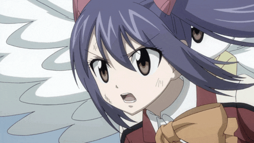 a close up of wendy from fairy tail with a white background