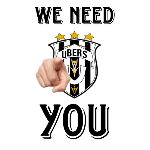 a hand pointing at a ubers logo that says " we need you "