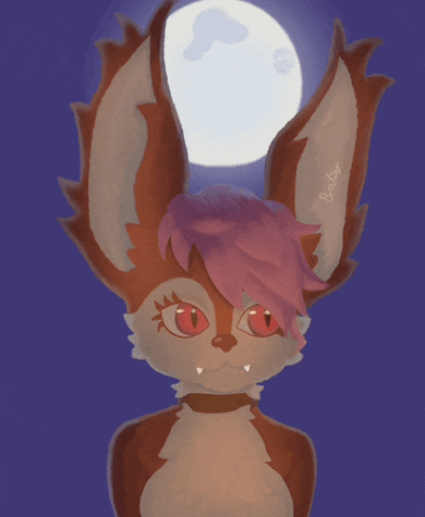 a drawing of a furry animal with a full moon behind it