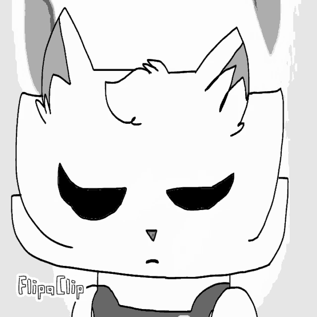 a black and white drawing of a cartoon character with the words flipa clip below it