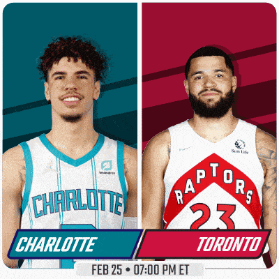 the charlotte hornets are playing the raptors in toronto on february 25th