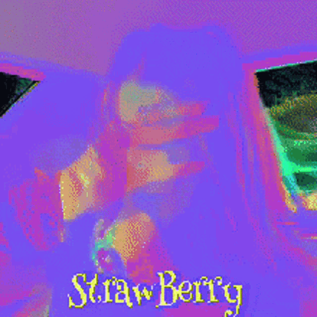a green background with the words strawberry on it