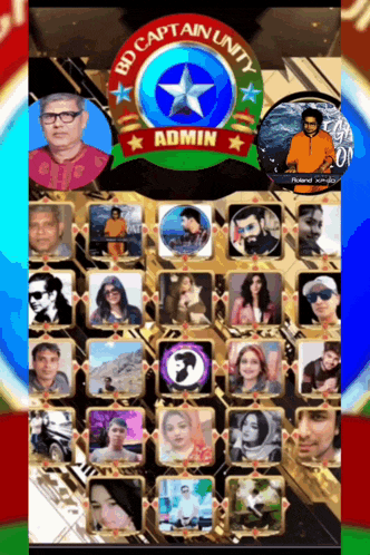 a screenshot of a captain unity admin page with many people 's faces on it