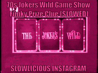 a pink sign that says 70s jokers wild game show on it