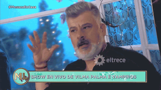 a man with a beard appears on a television show