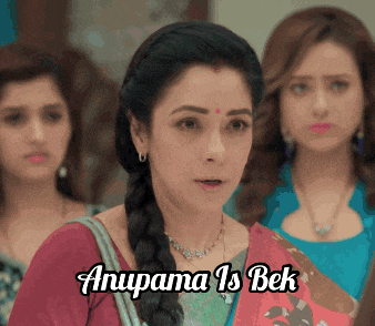 a woman with a braided hair and the words anupama is bek