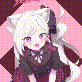 a girl with white hair and cat ears is wearing a plaid dress and a black jacket .