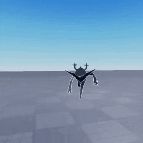 a silhouette of a monster with horns is flying in the air in a video game .