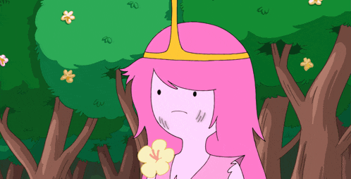 princess bubblegum from adventure time is holding a flower in her hand