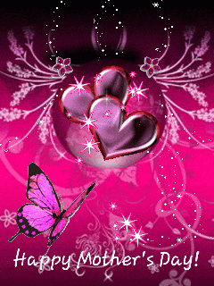 a mother 's day greeting card with hearts and butterflies
