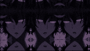 a close up of a person 's face with a purple eye
