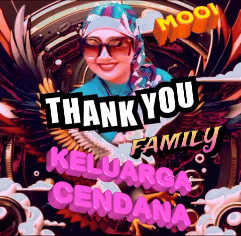 a woman wearing sunglasses and a head scarf is surrounded by words that say thank you family