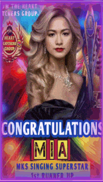 a congratulations mia poster for mks singing superstar