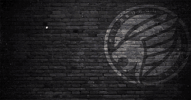 a man is standing in front of a brick wall with the words a knights lii written on it