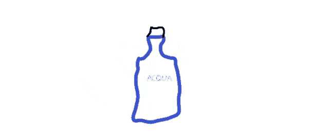 a drawing of a bottle of acqua pouring water into a glass
