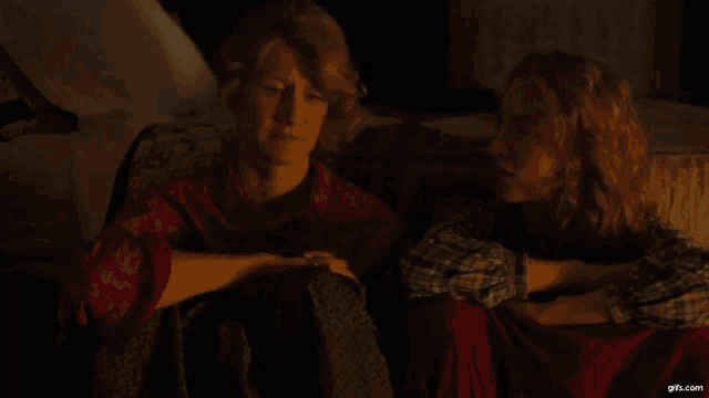 two women sitting next to each other with the words i 'm angry nearly every day of my life below them