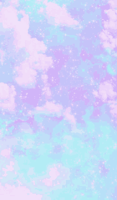 a purple and blue background with clouds and stars on it