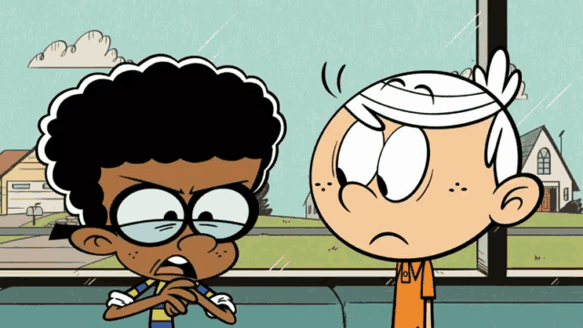 a cartoon character named lincoln stands next to another character