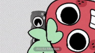 a cartoon character is holding a remote control with the words alight motion below it