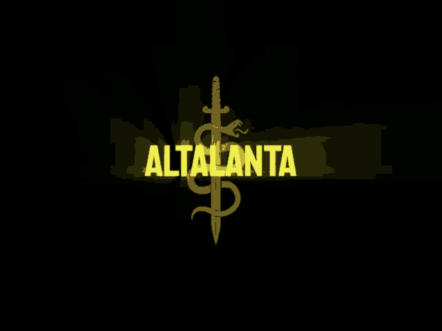 a logo for altalanta with a sword and snake on it