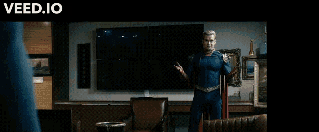 a man in a superhero costume says in the middle of the sahara he 's gonna turn around and say .