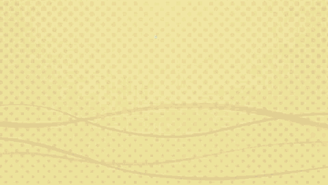 a cartoon dog is laying upside down on a yellow background with dots