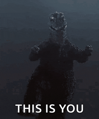 a silhouette of a monster with the words this is you above it