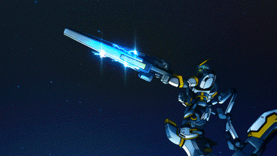 a robot is holding a sword and shooting a beam of light