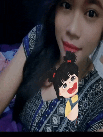 a girl with a cartoon character on her chest