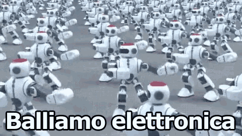 Balli Di Gruppo Musica Elettronica Robot GIF - Line Dancing Electronic Music Robot GIFs