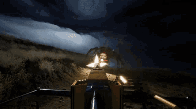 a fire is being lit up in the dark