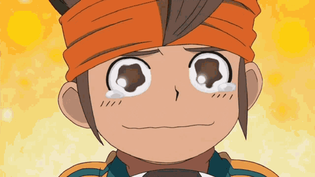 a close up of a cartoon character 's face with tears coming out of his eyes