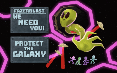an advertisement for fazerblast we need you protect the galaxy