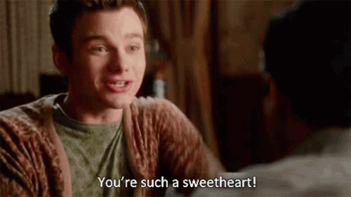 Glee Kurt Hummel GIF - Glee Kurt Hummel Youre Such A Sweetheart GIFs