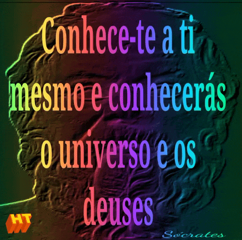 a rainbow colored poster with a quote from socrates