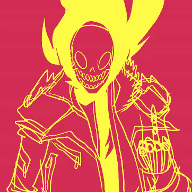 a drawing of a person with a skull on the face