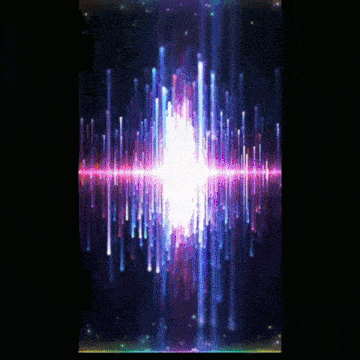 a computer generated image of a sound wave with rainbow colors