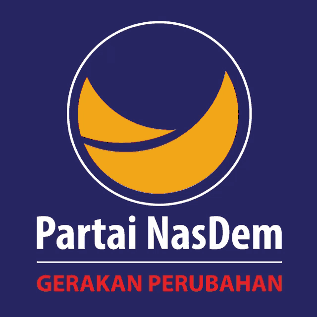 a blue and yellow logo for partai nasdem