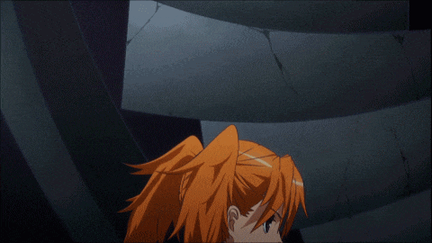 a close up of a girl with orange hair and pigtails