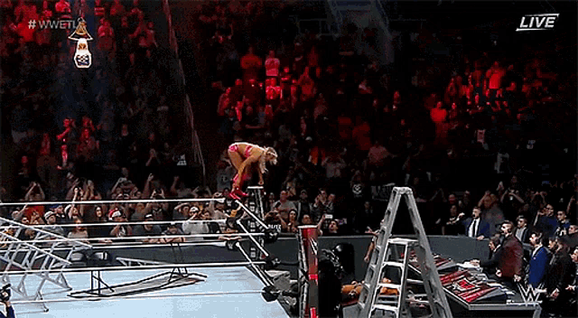 a wrestling match is being shown live on wwe