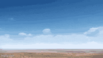 a pixel art of a desert with a blue sky