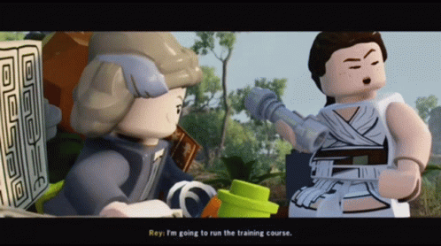 Lego Star Wars Rey GIF - Lego Star Wars Rey Im Going To Run The Training Course GIFs