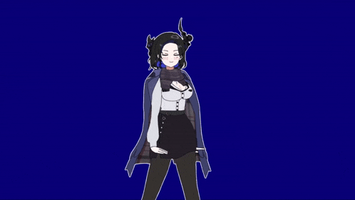 a cartoon drawing of a girl wearing a scarf